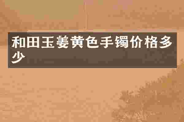 和田玉姜黄色手镯价格多少
