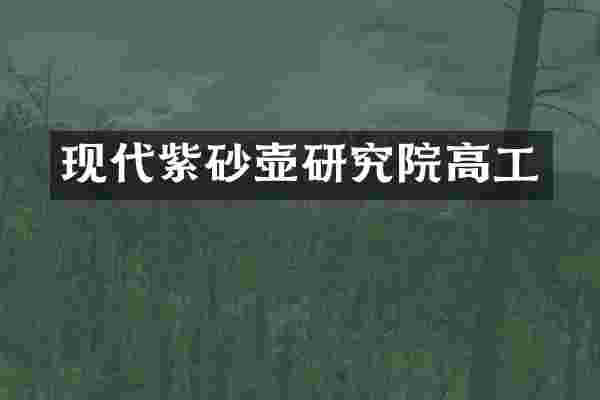 现代紫砂壶研究院高工