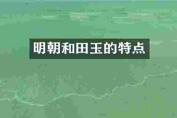 明朝和田玉的特点