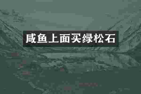 咸鱼上面买绿松石