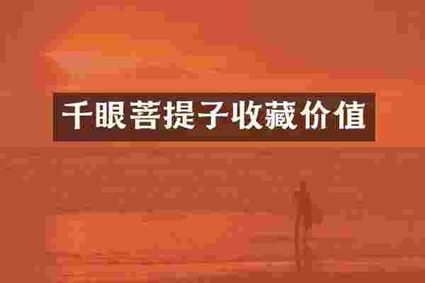 千眼菩提子收藏价值