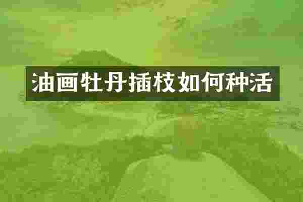 油画牡丹插枝如何种活