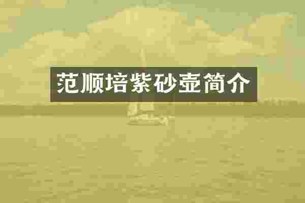 范顺培紫砂壶简介