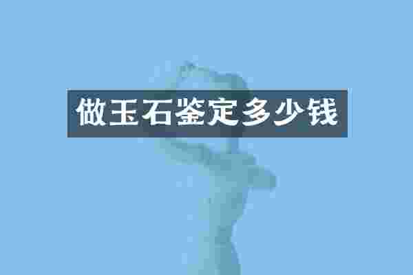 做玉石鉴定多少钱