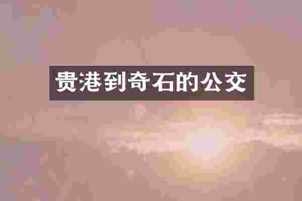 贵港到奇石的公交