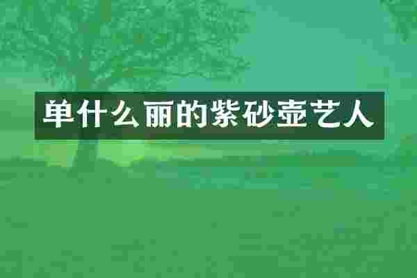 单什么丽的紫砂壶艺人