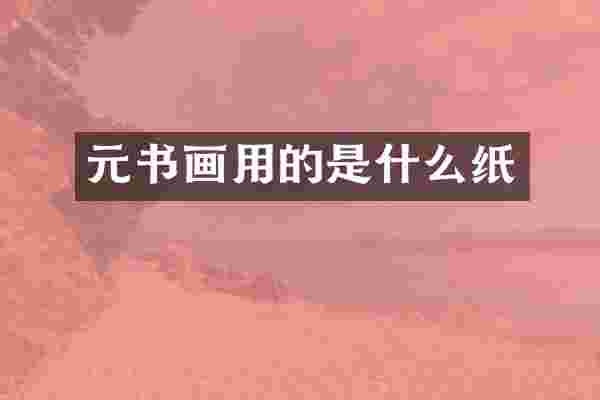 元书画用的是什么纸