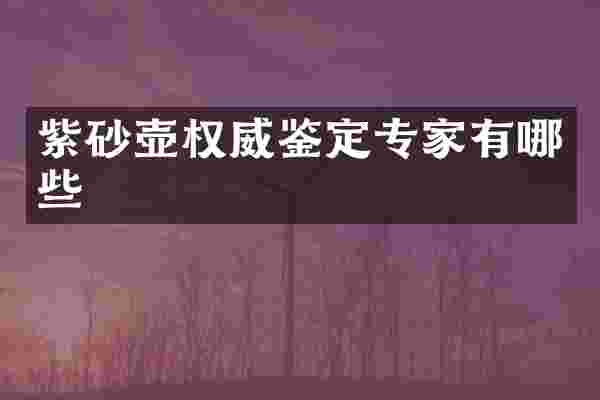 紫砂壶权威鉴定专家有哪些