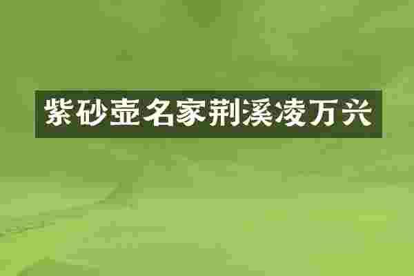 紫砂壶名家荆溪凌万兴
