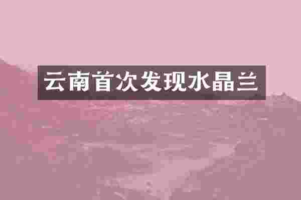 云南首次发现水晶兰