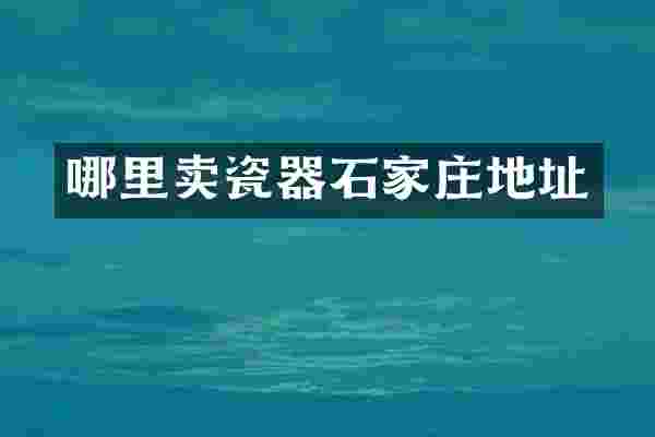 哪里卖瓷器石家庄地址