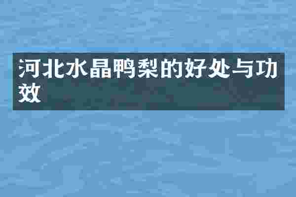 河北水晶鸭梨的好处与功效