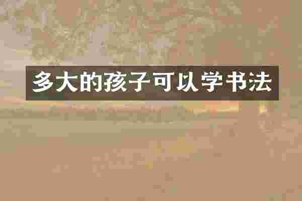多大的孩子可以学书法