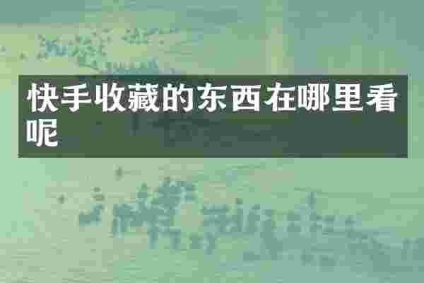 快手收藏的东西在哪里看呢