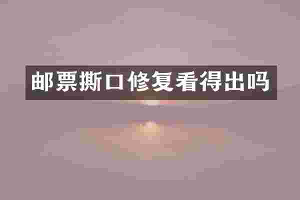 邮票撕口修复看得出吗