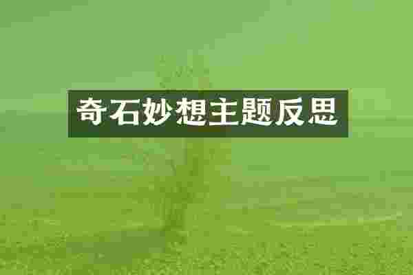 奇石妙想主题反思