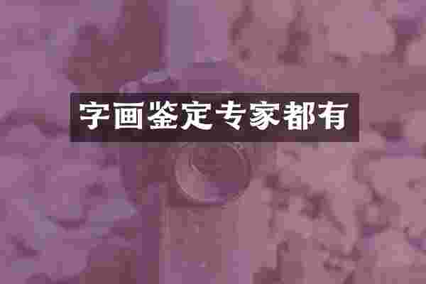 字画鉴定专家都有