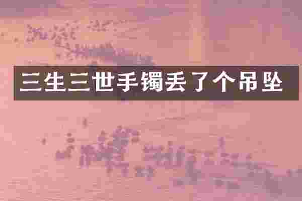 三生三世手镯丢了个吊坠