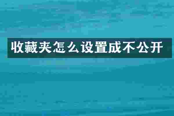 收藏夹怎么设置成不公开