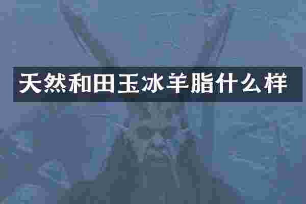 天然和田玉冰羊脂什么样