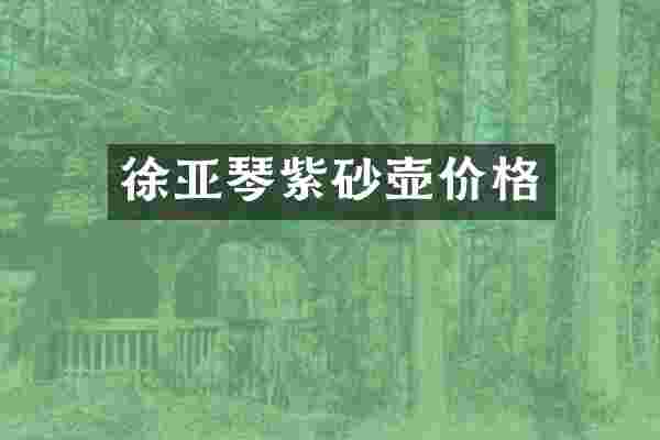 徐亚琴紫砂壶价格