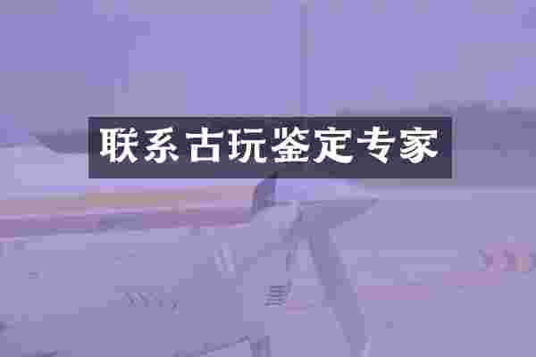 联系古玩鉴定专家