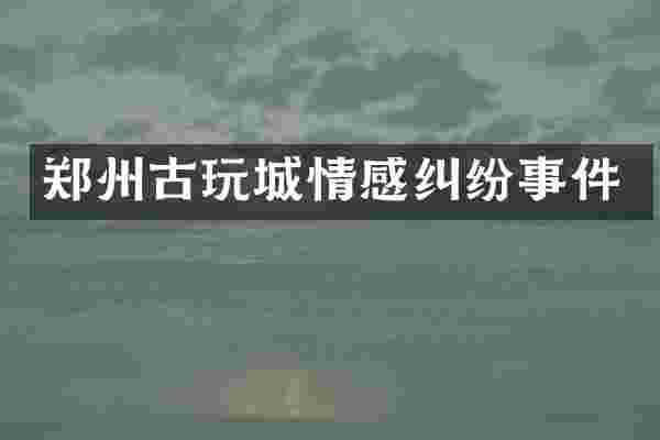 郑州古玩城情感纠纷事件
