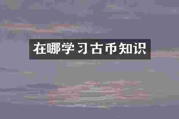 在哪学习古币知识