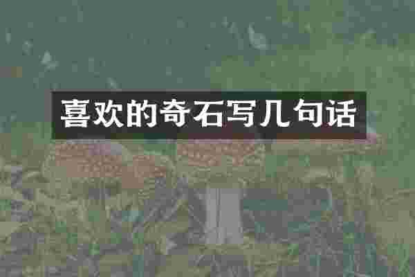 喜欢的奇石写几句话