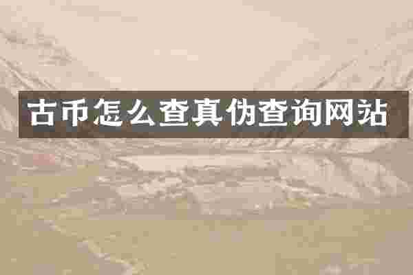 古币怎么查真伪查询网站