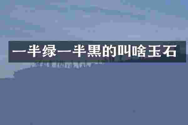 一半绿一半黑的叫啥玉石