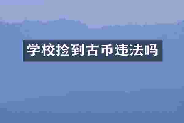 学校捡到古币违法吗