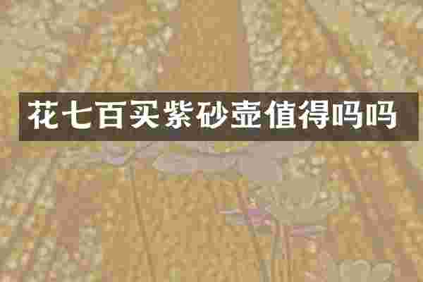 花七百买紫砂壶值得吗吗