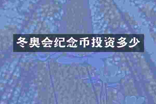 冬奥会纪念币投资多少
