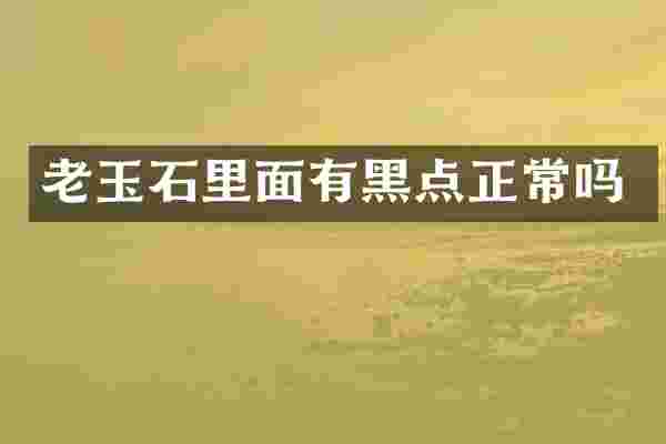 老玉石里面有黑点正常吗