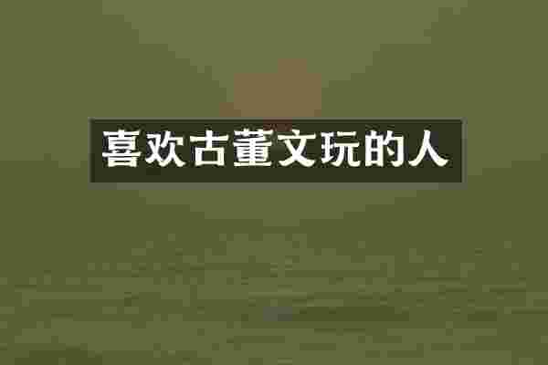 喜欢古董文玩的人