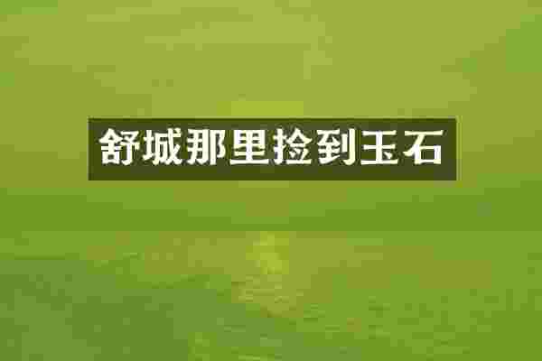 舒城那里捡到玉石
