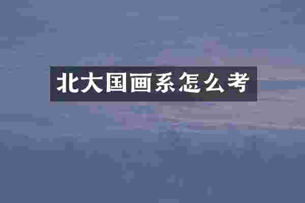 北大国画系怎么考