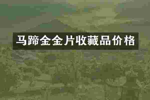 马蹄金金片收藏品价格