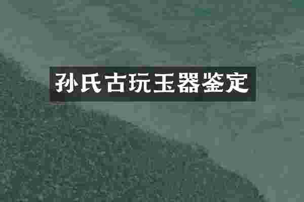 孙氏古玩玉器鉴定