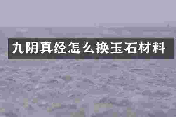 九阴真经怎么换玉石材料
