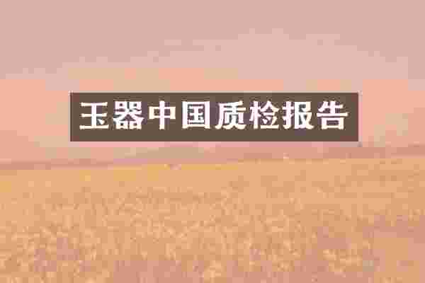 玉器中国质检报告