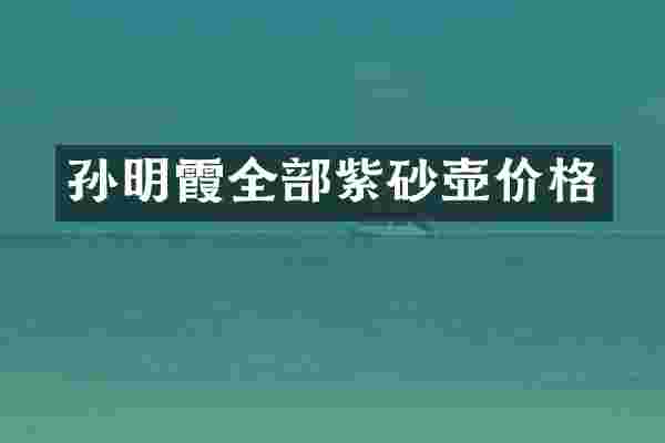 孙明霞全部紫砂壶价格