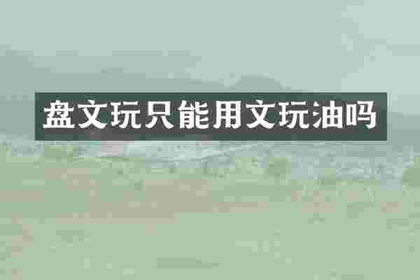 盘文玩只能用文玩油吗