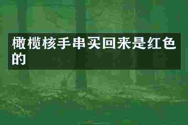 橄榄核手串买回来是红色的