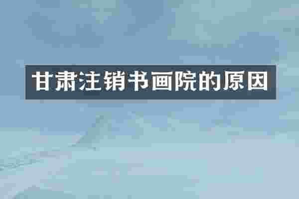 甘肃注销书画院的原因