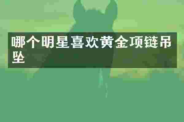 哪个明星喜欢黄金项链吊坠