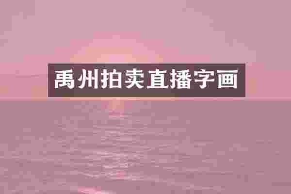 禹州拍卖直播字画