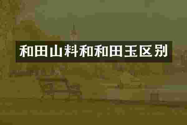 和田山料和和田玉区别