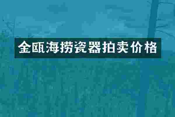 金瓯海捞瓷器拍卖价格